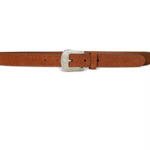 Lauren Ralph Lauren Tooled-Buckle Leather Belt Tan
